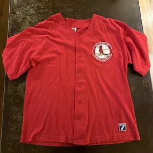 Vintage Logo 7 St. Louis Cardinals #3 Jersey Shirt XL Button Up Soft Cotton - Picture 1 of 8