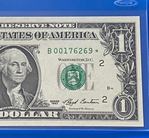1993 Star note $1 DOLLAR BILL ( New York ) RUN PRINT 1 , UNCIRCULATED - Picture 1 of 3