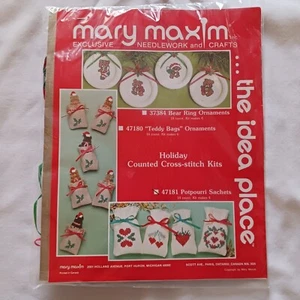 Bolsitas de popurrí Mary Maxim de colección 47181 corazón punto de cruz contado de vacaciones - Imagen 1 de 3