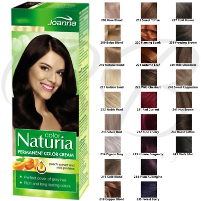 JOANNA Naturia Permanent Color Cream Hair Dye Colour Cover Gray Hair - 26 Shades