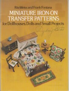 Vintage 1979 Miniature Iron On Transfer Patterns For Dolls & Small Projects 