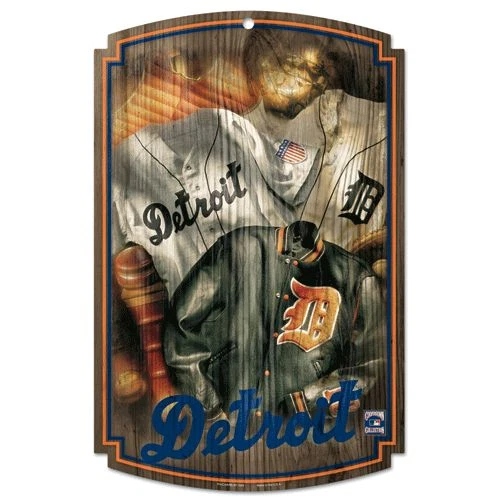DETROIT TIGERS COOPERSTOWN THROWBACK JERSEY WOOD SIGN 11"x17" NEW WINCRAFT - Image 1 of 1