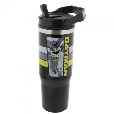Batman Striped Panel 30oz Stainless Steel Water Bottle Black - Image 1 of 4