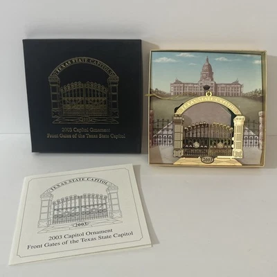 Texas State Capitol Ornament 2003 FRONT GATES OF THE STATE CAPITOL W/Box EUC - Image 1 of 4