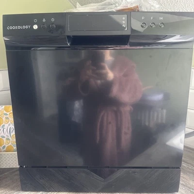 Cookology CTTD8BK 8 Place Setting XL Mini Table Top Dishwasher - Black - Image 1 of 4