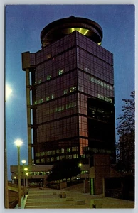 Erste Federal Plaza Rochester NY Nachtansicht Postkarte von Dexter Press - Bild 1 von 2