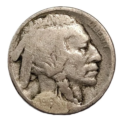 1916P Buffalo Nickel Restored Date - Image 1 of 2