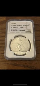 1994 P Vietnam Veteran Memorial Commemorative Proof Silver Dollar NGC PF70 - Picture 1 of 2
