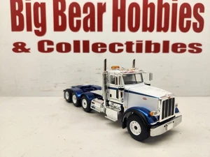 1/50 Scale First Gear Blue & White 367 Peterbilt Day Cab Tractor W/Pusher Axle - Picture 1 of 14