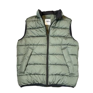 Zara Puffer Vest Mens Size S Olive Green Hiking Walking Camping Outdoor Gorpcore - Picture 1 of 8