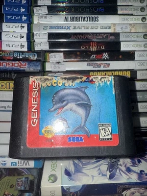 Ecco Jr. (Sega Genesis, 1995) Authentic Cartridge Only Damaged Art Authentic - Image 1 of 3