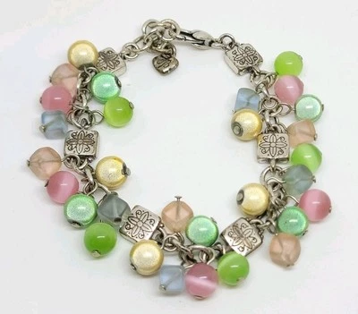 Brazalete Brighton Mimosa Multicolor Cuentas Pastel Plata Remolino  Foto 1 de 4