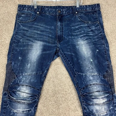 Pantalones de mezclilla Smoke Rise 44x32 desgastados azul para hombre patinador ácido rencor gótico Foto 1 de 4