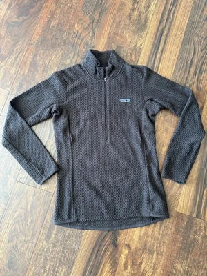 Pullover para mujer Patagonia R1 cuello cremallera talla pequeña negro Foto 1 de 2