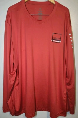 Camiseta roja Hurley para hombre manga larga cuello redondo talla XL Foto 1 de 4