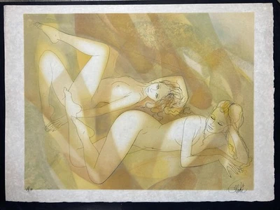 Jean-Baptiste Valadié "Jeunes femmes allongées" Lithographie signée et numérotée - Photo 1/4