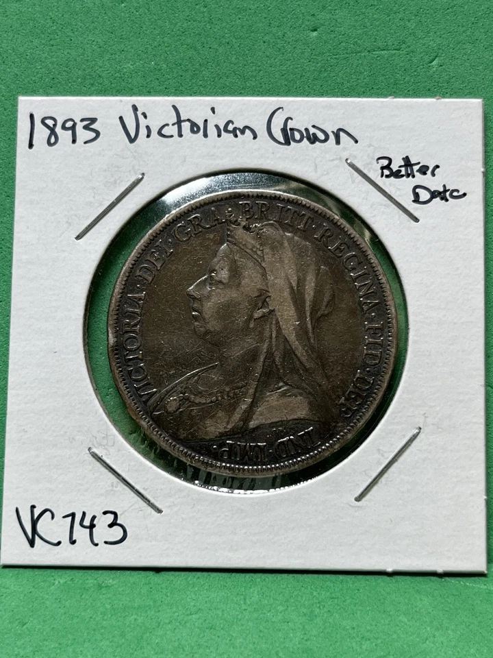 Moneda Original Corona Victoriana Mejor Fecha 1893 Cruda Foto 1 de 2