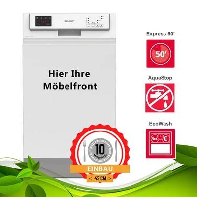 Einbau Geschirrspüler 45cm teilintegriert Aqua Stop Eco Display weiß Express NEU - Bild 1 von 4