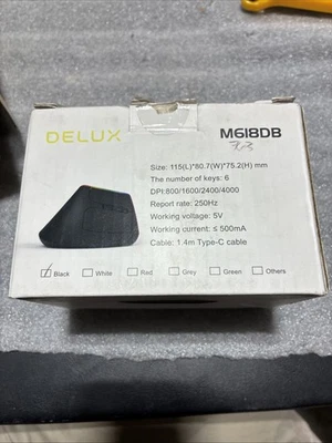 DELUX M618c Vertical Ergonomic Wireless 3 stage DPI Adjustable RGB Light Mouse - Image 1 of 2