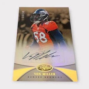 2013 Rare Von Miller Panini Certified Auto SP Bookend /10 Broncos Card - Picture 1 of 4