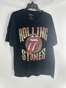 THE ROLLING STONES Men XL Black Tongue Logo Graphic Print T-Shirt - Picture 1 of 4