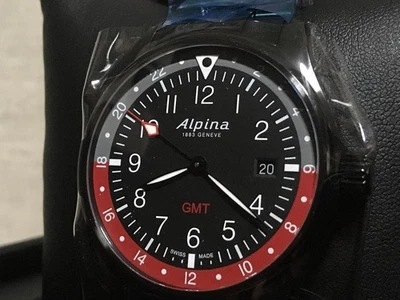 ALPINA STARTIMER PILOT GMT AL-247BR4FBS6B QUARTZ BLACK DIAL WATCH NEW UNUSED - Image 1 of 4