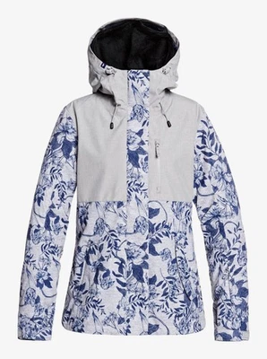 Roxy Jetty 3N1 Snowboard Jacket Womens Small Heather Grey Botanical Flowers - Image 1 of 4