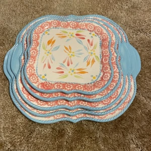 5 PC Temp-Tations Old World Springfetti platter Plates - Picture 1 of 6