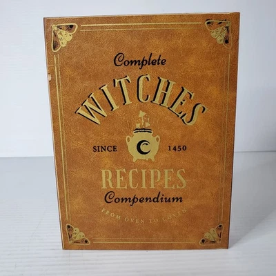 Complete Witch Recipes Brown Leather Wood Sign Halloween Decor Ashland  - Image 1 of 4