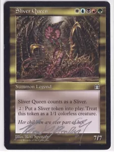 1998 Magic The Gathering Stronghold #129 Sliver Queen Autographed - Ron Spencer - Picture 1 of 2