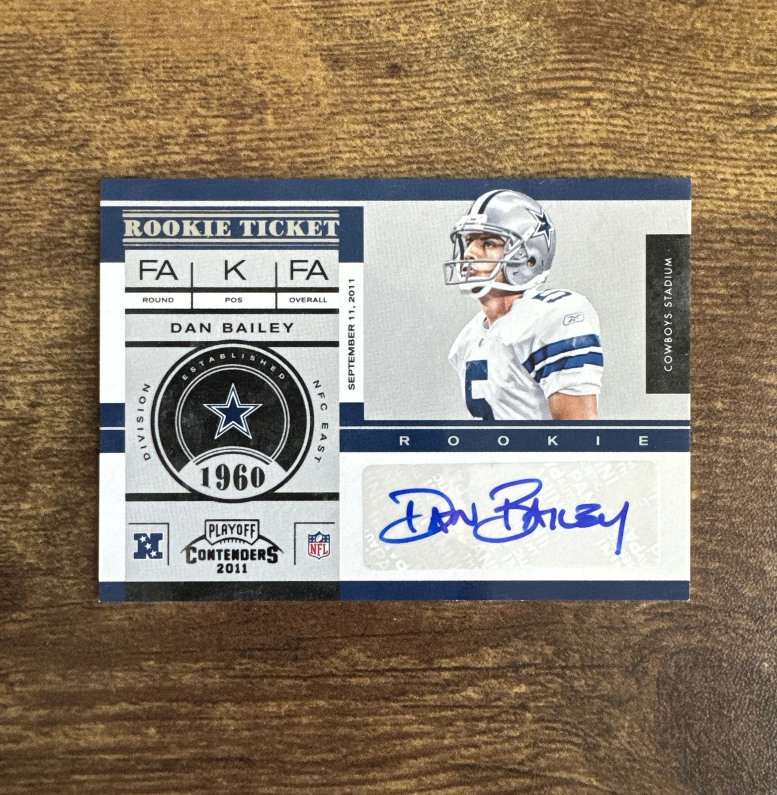 2011 Contenders - DAN BAILEY - Rookie Ticket RC Auto - Cowboys