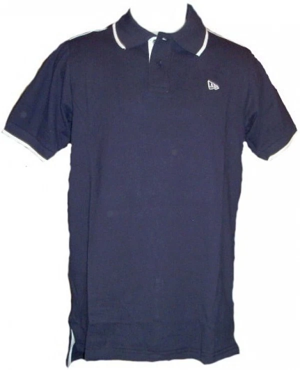 NEW MENS NEW ERA SHIRT SMALL SM S POLO TOP WHITE STRIPE NAVY Foto 1 de 1