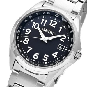 SEIKO SELECTION SBTM329 Titanium Sapphire Crystal Radio Solar Watch Black Dial - Picture 1 of 7