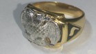Solid heavy 14k gold double eagle masonic templar ring 11.14 grams - sz 8.75 for sale