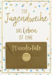 Jugendweihe - Geldgeschenkkarte – Glückwunschkarte im Format 11,5 x 17cm mit Ums - Bild 1 von 1