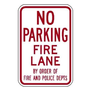 NO PARKING FIRE LANE R7-6-9PF, OFFIZIELLES PARKSCHILD, REFLEKTIEREND 12" X 18" - Bild 1 von 3
