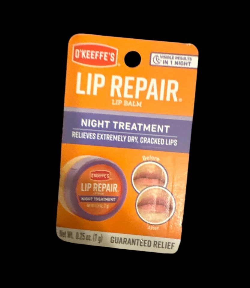 Bálsamo labial Okeefe reparación labial tratamiento nocturno labios secos agrietados tarro de 0,25 OZ paquete de 1 Foto 1 de 1