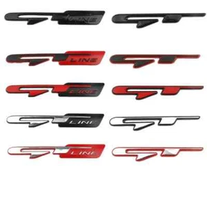 GT Line 3D ABS Chrome Badge Emblem Sticker Decal - Picture 1 of 17