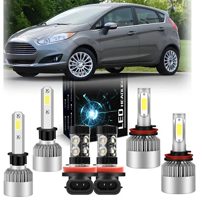 For Ford Fiesta 2014-2017 -6X Led Headlight Hi/Lo + Fog lights Combo Bulbs White - Image 1 of 4