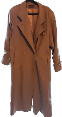 FOG by London Fog Double Breasted Long100% Pure Wool Trench Coat Women's 12R USA - Image 1 of 4