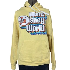 WALT DISNEY WORLD Womens (M) Yellow Retro Hoodie Mickey Mouse Travel Florida - Picture 1 of 6