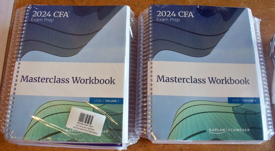 2024 Kaplan Schweser CFA Exam Prep Masterclass Workbooks Level 1 Volumes 1 & 2 - Image 1 of 1