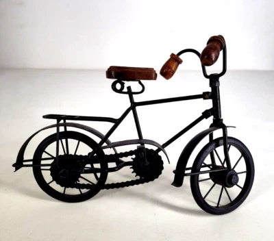 Vtg Bicycle Shelf Wall Desk Decor Metal Wood Bike Art 11" L 7" H 4" W Sculpture - Image 1 of 4
