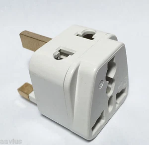 Tmvel 2-in-1 Type G Plug Grounded Adapter for UK Hong Kong UAE Singapore - Picture 1 of 4