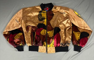 Vintage Picasso Reversible Bomber Jacket Picasso Style Baroque Print 80s 90s - Picture 1 of 7