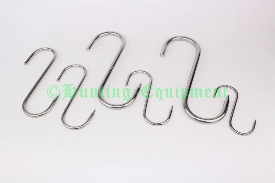 5 Stück S-Haken verschiedene Größen Edelstahl rostfrei Fleischhaken Speckhaken