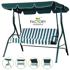 Outdoor Canopy Swing Patio Chair Lounge 3-Person Seats Hammock Porch Steel Bench