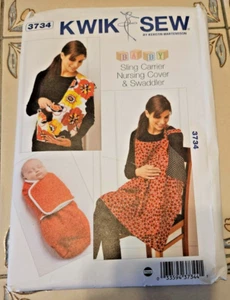 Kwik Sew 3734 Sewing Pattern Sling Carrier Nursing Cover Swaddler - Picture 1 of 4
