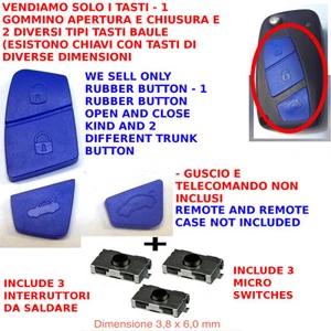 Key Buttons Shell Fiat Panda Stilo Idea Musa Blue Lancia Ypsilon +3 Switch - Picture 1 of 1