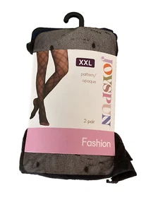 Women's Joyspun Fashion Pattern Sheer/Opaque Tights 2-Pack, Size 2XL* - Picture 1 of 5